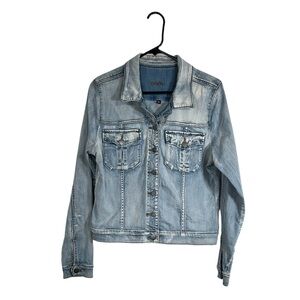 Kut from the Kloth Light Wash Denim Jean Jacket Sz XL